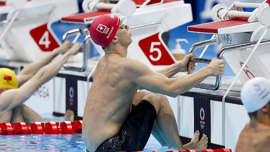 Der Genfer EM-Dritte Roman Mityukov vor dem Start über 200 m Rücken