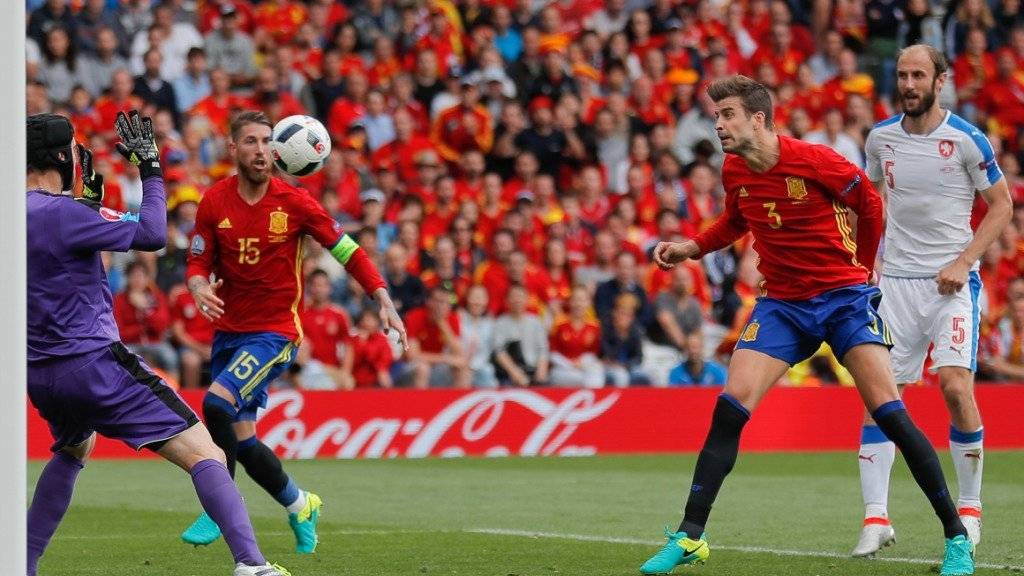 Gerard Piqué erzielte in der 87. Minute für Spanien gegen Tschechien den Siegtreffer