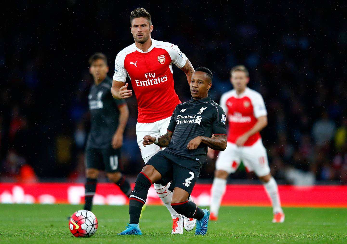 *** during the Barclays Premier League match between Arsenal and Liverpool at the Emirates Stadium on August 24, 2015 in London, United Kingdom.