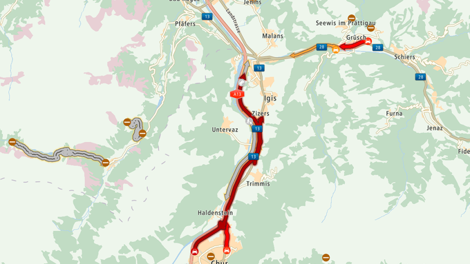 Stau auf der A13 löst sich langsam auf