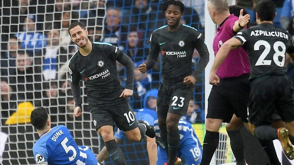 Eden Hazard nach seinem Führungstreffer für Chelsea gegen Brighton