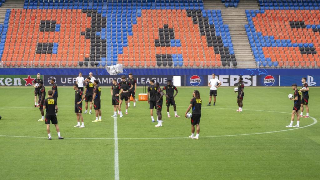 Die Spieler des FC Basel im Abschlusstraining vor dem Playoff gegen den FC Kopenhagen