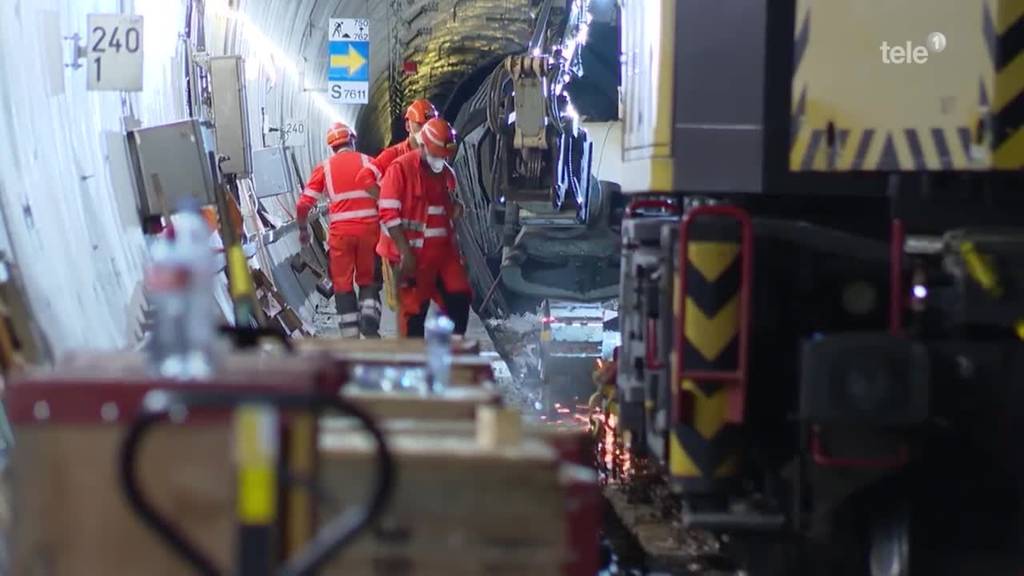 Reparaturarbeiten im Gotthard-Basistunnel