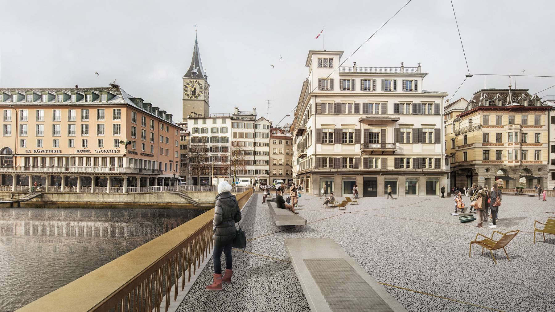 Visualisierung Platz Rathausbrücke Gemüsebrücke