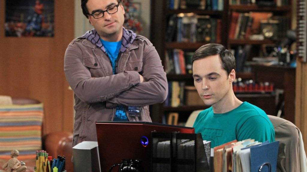 Im September läuft die letzte Staffel an: Johnny Galecki (Links) und Jim Parsons in einer Szene der US-Hitserie «The Big Bang Theory».