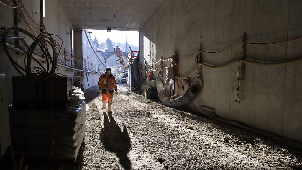 Der 2018 eröffnete Ruckhalden-Tunnel in der Stadt St. Gallen gehört zum Ausbau der Bahnlinie zwischen Appenzell über St. Gallen bis nach Trogen. Noch offen ist, wie die zum Projekt gehörenden Ausbauten in Teufen AR umgesetzt werden. (Symbolbild)