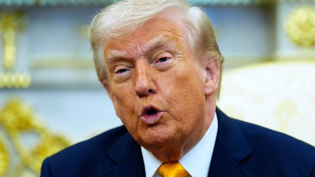 US-Präsident Donald Trump spricht während eines Treffens im Oval Office des Weißen Hauses. Foto: Alex Brandon/AP/dpa