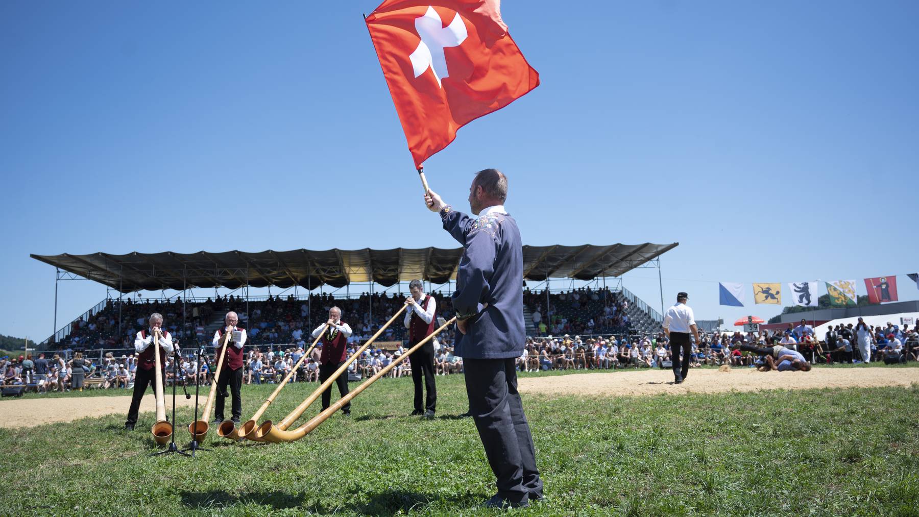 Im Vorjahr fand das Nordostschweizer Schwingfest in Balterswil statt.