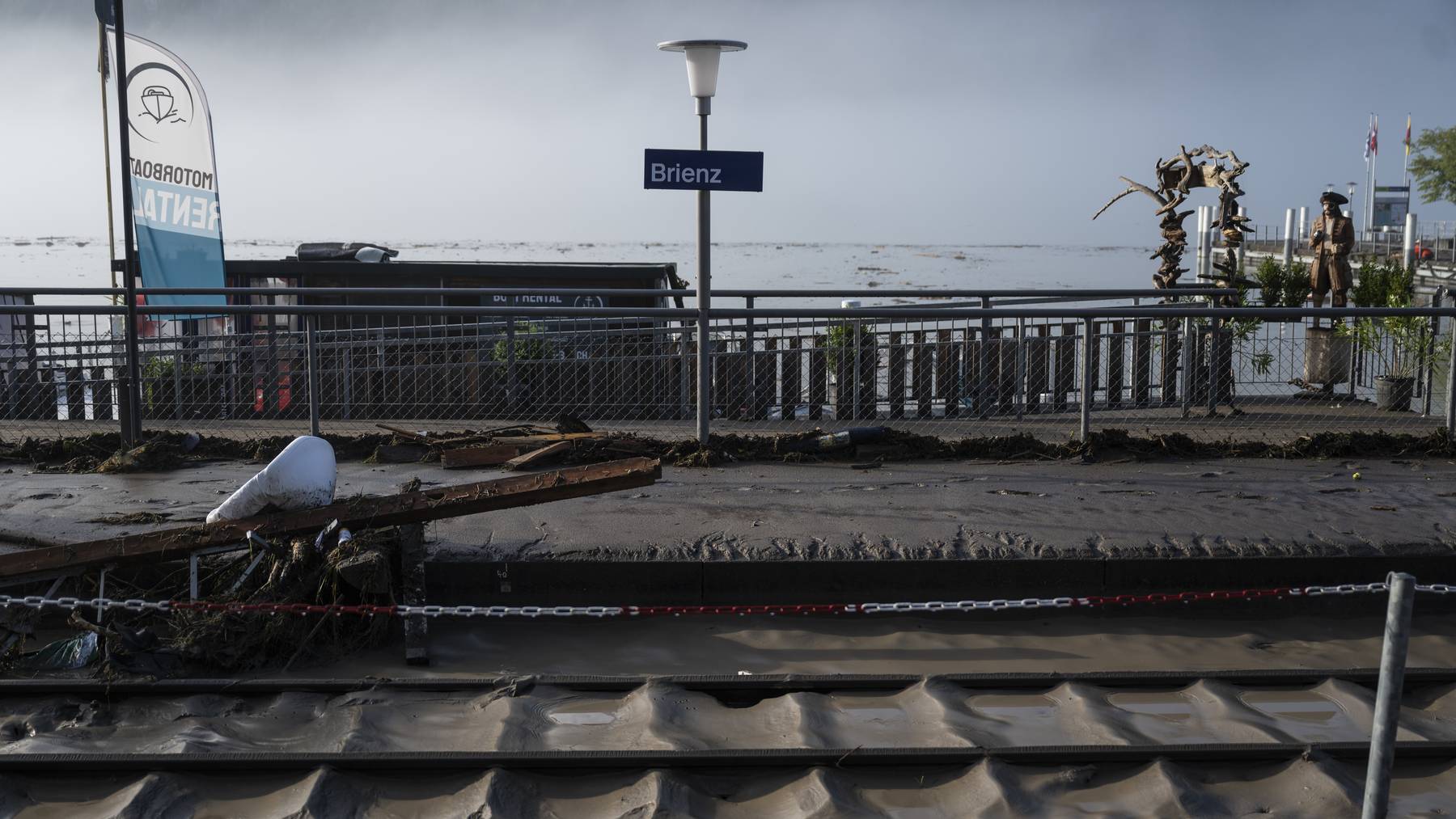 Der Bahnhof Brienz wurde durch das Unwetter stark in Mitleidenschaft gezogen.