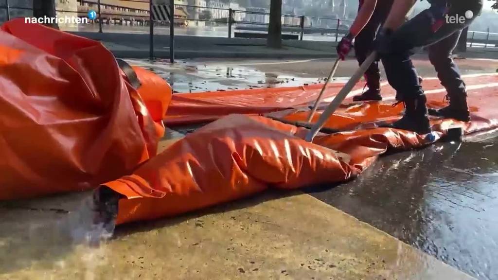 Aufräumen in Luzern nach Hochwasser