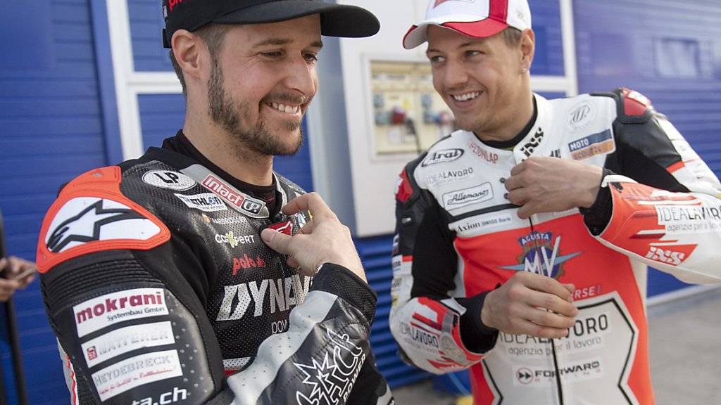 Tom Lüthi (links) und Dominique Aegerter blicken an den offiziellen Moto2-Testtagen in Jerez der neuen Saison 2019 noch zuversichtlich entgegen