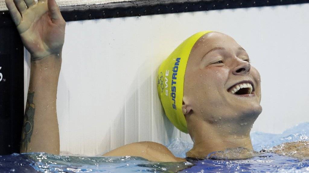 Pure Freude: die Schwedin Sarah Sjöström nach ihrem Weltrekord im Olympia-Final über 100 m Delfin