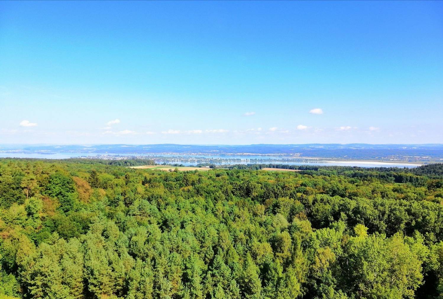 Der fantastische Ausblick vom Napoleonturm auf Land und See.