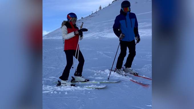 Roger Federer und Lindsey Vonn fahren gemeinsam Ski