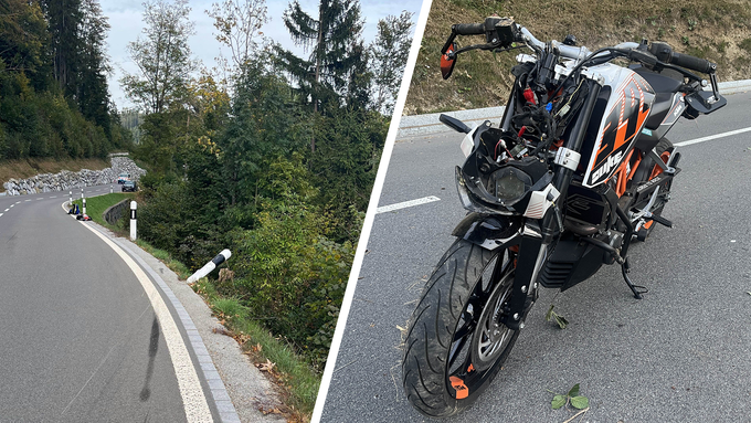 19-Jähriger verliert Kontrolle über Motorrad und landet im Gebüsch – verletzt