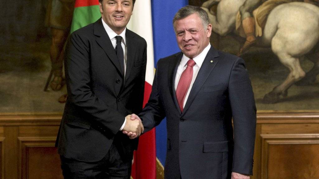 Italiens Ministerpräsident Matteo Renzi (links) und der jordanische König Abdullah II. in Rom.