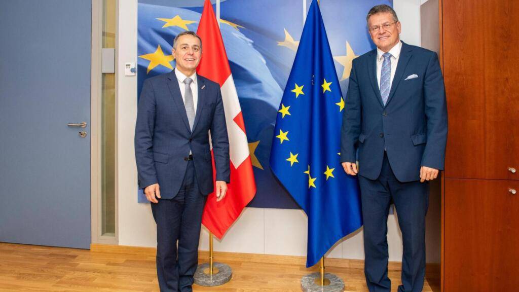 Bundesrat Ignazio Cassis trifft am 18. Juli den Vizepräsidenten der EU-Kommission Maros Sefcovic in Brüssel. (Archivbild)