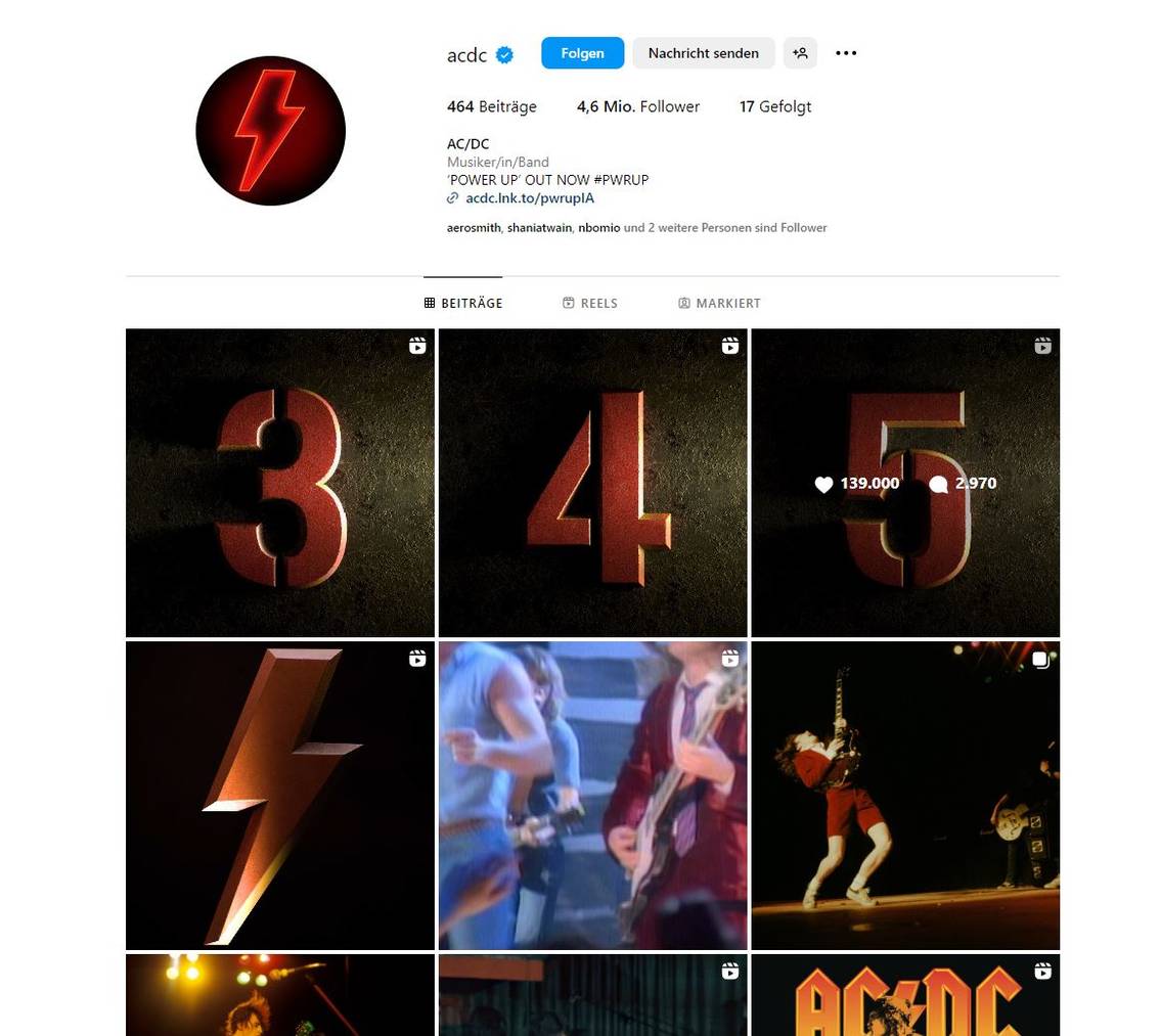 AC/DC Instagram