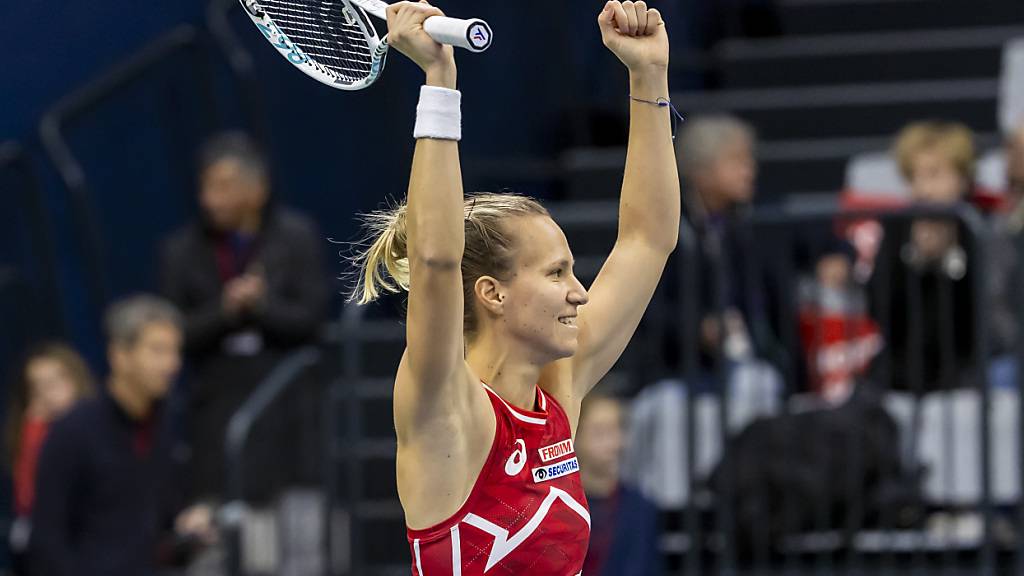 Überforderte ihre serbische Gegnerin in allen Belangen komplett: Viktorija Golubic holte im Playoff des Billie Jean King Cup in Biel den entscheidenden dritten Punkt für die Schweiz