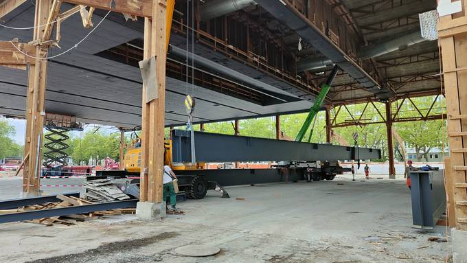 55 Tonnen Stahlträger der Alten Festhalle erhalten neue Aufgabe