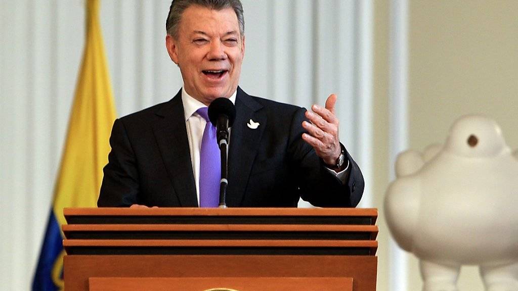 Friedensnobelpreisträger und kolumbianischer Präsident Juan Manuel Santos will das Preisgeld den Opfern des Konflikts im Land spenden. (Archiv)