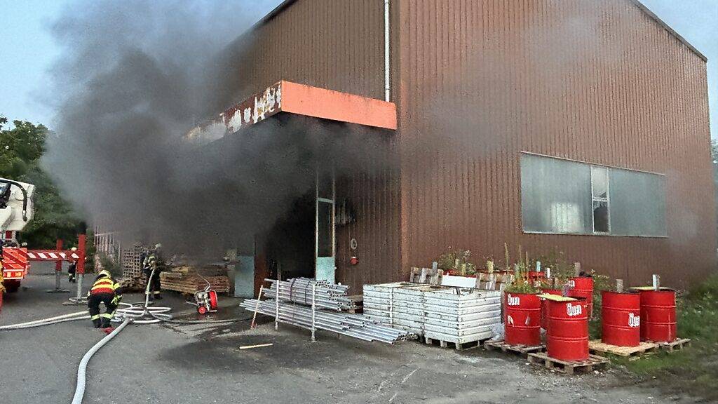 Das Feuer brach in einer Fabrikhalle in der zu Münchwilen TG gehörenden Ortschaft St. Margarethen aus.