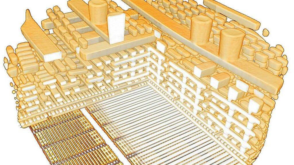Ungewohnter Blick ins Innere eines Computerchips: Mit einem neuartigen Verfahren haben Forschende die dreidimensionale Struktur des technischen Wunderwerks abgebildet.