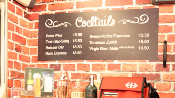 Die Cocktailkarte der SBB Bar