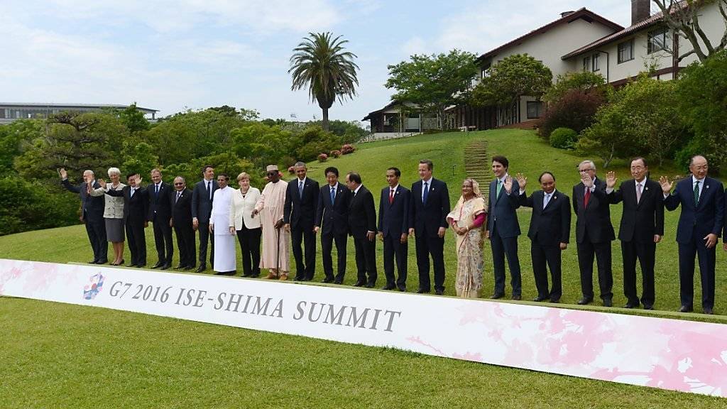 Winken zum Abschied: Der G7-Gipfel in Ise-Shima geht zu Ende.