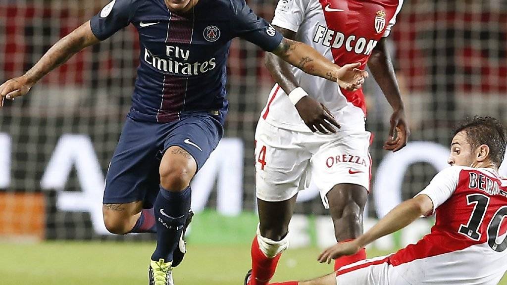 Bernardo Silva (rechts) vermochte mit dem AS Monaco den Titelverteidiger Paris Saint-Germain zu stoppen