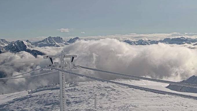 So schön präsentieren sich die verschneiten Bergspitzen im FM1-Land