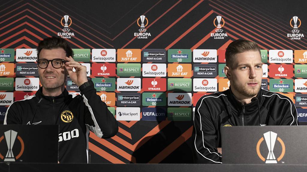 Trainer Raphael Wicky und Goalie David von Ballmoos schauen zuversichtlich auf die Herausforderung Sporting Lissabon