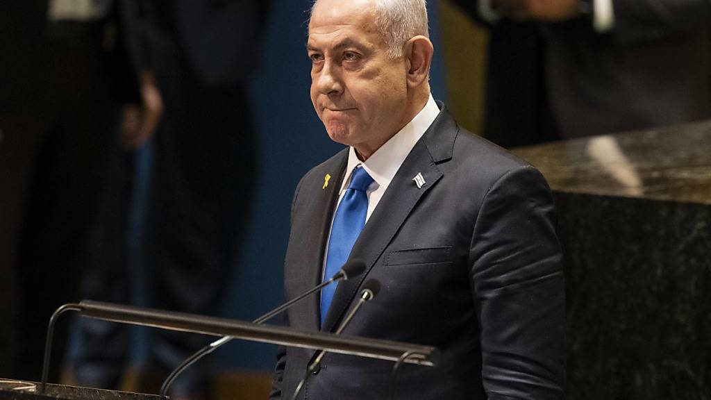 Benjamin Netanjahu, Ministerpräsident von Israel, spricht auf der 79. Sitzung der Generalversammlung im UN-Hauptquartier in New York. Netanjahu widersetzte sich den Forderungen nach einem Waffenstillstand in der UN. Foto: Lev Radin/ZUMA Press Wire/dpa