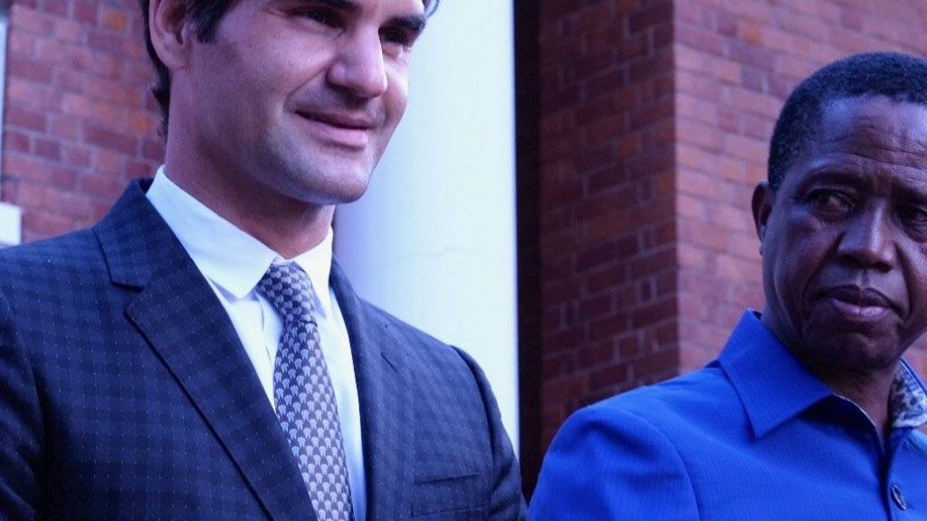 Roger Federer trifft Sambias Präsident Edgar Lungu