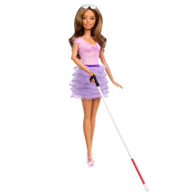 Mit Stock und Brille: Barbie gibt es neu auch blind