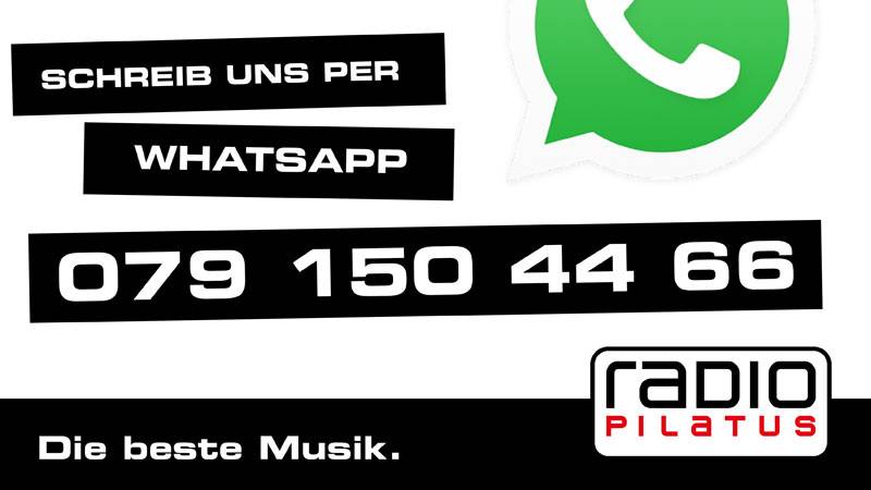 Ab sofort erreichts du Radio Pilatus auch über WhatsApp. Speichere die Nummer 079 150 44 66 in deinen Kontakten.