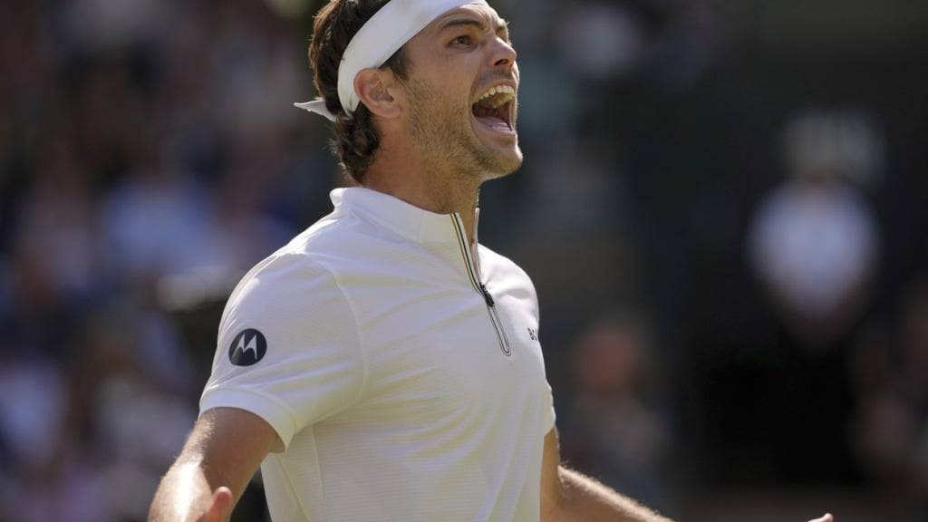 Ein Schrei der Erleichterung: Taylor Fritz übersprang erstmals in Wimbledon die Viertelfinal-Hürde