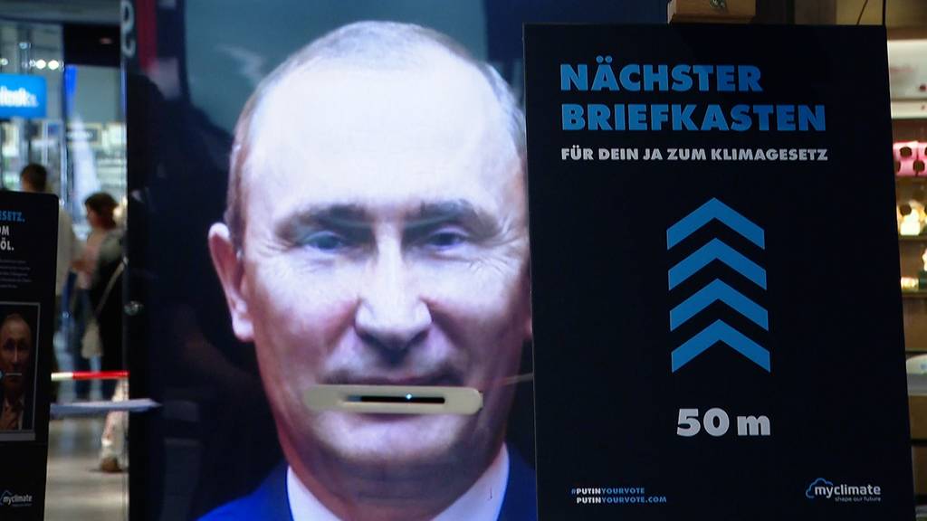 Der Putin-Bildschirm steht in Bern – aber ohne Post-Briefkasten