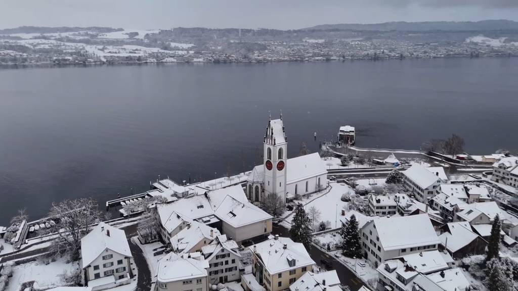 Eine Minute Winterwunderland: Verschneites Zürich aus der Luft