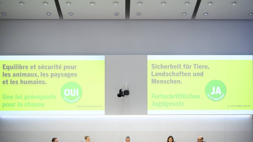 Die Jagdgesetz-Befürworter präsentierten am Donnerstag in Bern ihre Argumente.