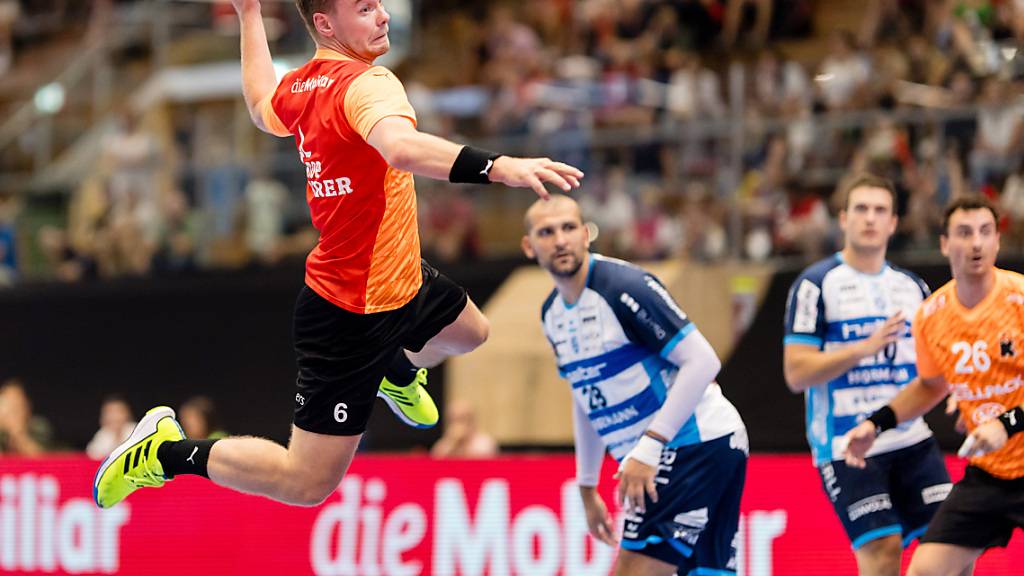 Meister und Qualifikationssieger Kadetten Schaffhausen (Odinn Rikhardsson) trifft in den Playoff-Viertelfinals auf Wacker Thun