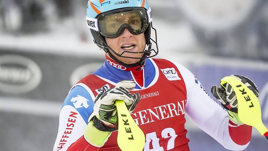 Reto Schmidiger belegt zum Europacup-Auftakt im Slalom in Levi den 3. Rang