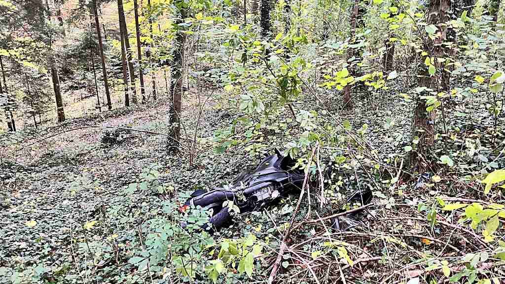 Der 16-jährige Lenker war mit seinem Motorrad in einem Waldstück verunfallt.