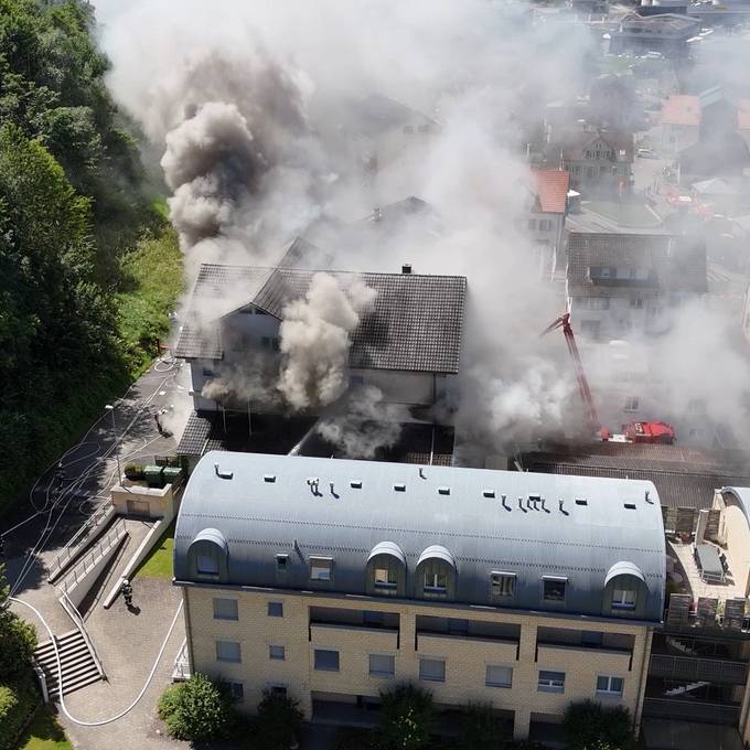 Hohe Rauchsäule: In Bischofszell brannte ein mehrstöckiges Gebäude