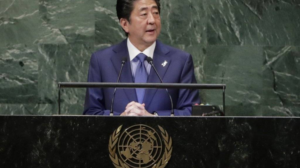 Japans Ministerpräsident Shinzo Abe hat an der Uno-Vollversammlung in der Nacht auf Mittwoch ein anderes Verhältnis seines Landes zu Nordkorea angekündigt.