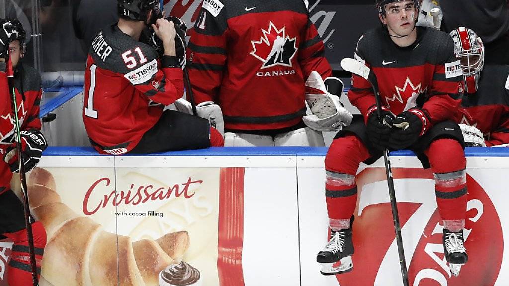 Bitter enttäuschte Kanadier nach der 1:3-Niederlage im WM-Final gegen Finnland