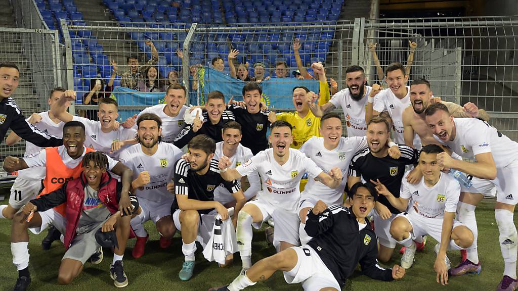 Jubel über einen unerwarteten Sieg: Tobol Kostanai verliert zwar das Rückspiel, schaltet aber den favorisierten FC Basel aus