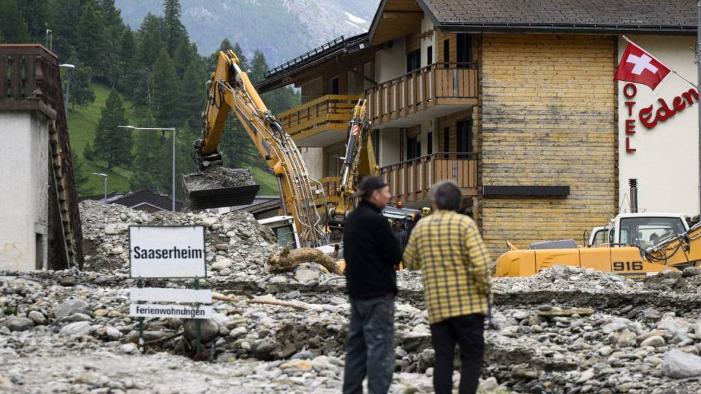 Im Sommer 2024 richteten Erdrutsche und Schlammlawinen im Wallis grosse Infrastrukturschäden an, in Saas-Grund kam zudem ein Mann ums Leben. (Archivbild)