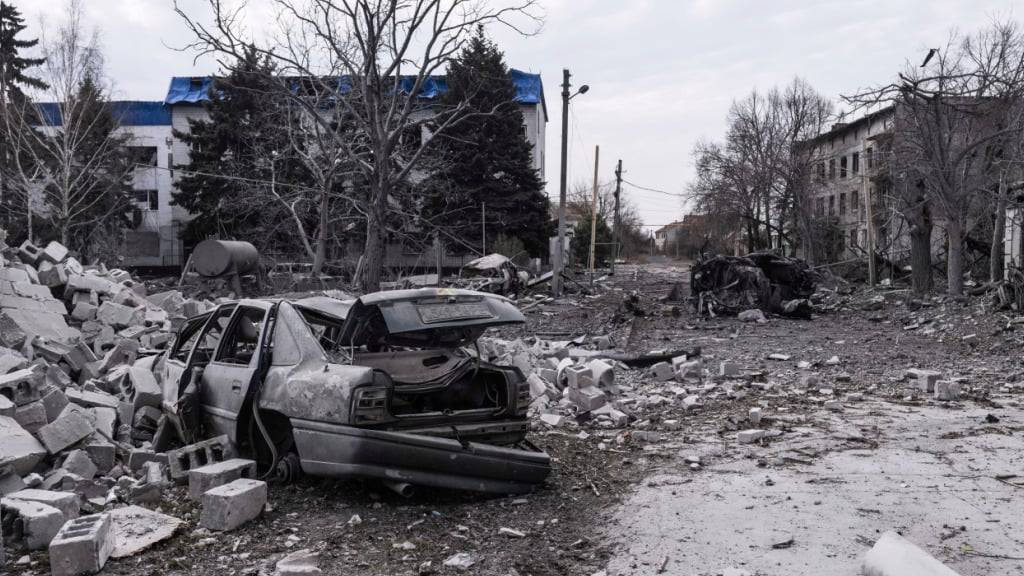 HANDOUT - Die Zerstörung in Pokrowsk in der Region Donezk. Foto: Iryna Rybakova/Ukrainian 93rd Mechanized brigade/AP/dpa