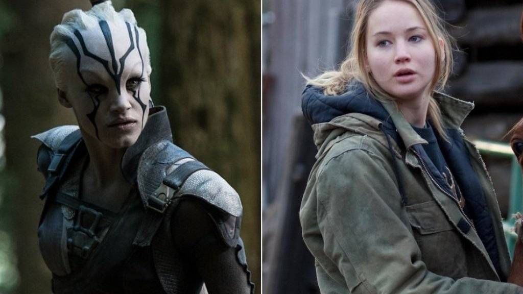 Jennifer Lawrences Figur aus «Winter's Bone» (r) war das Vorbild für Jaylah aus «Star Trek» (l, beides Pressebilder)